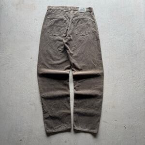 1996 Mens Crazy Silver Tab Brown Cordorouy Relaxed Fit Pants 34 x 32